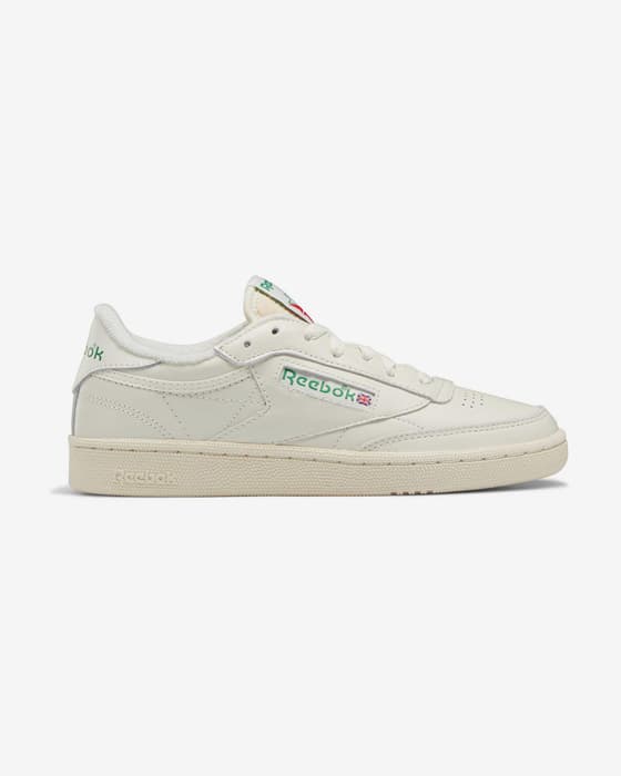 Ténis Reebok Club C 85 Vintage branco creme verde mulher