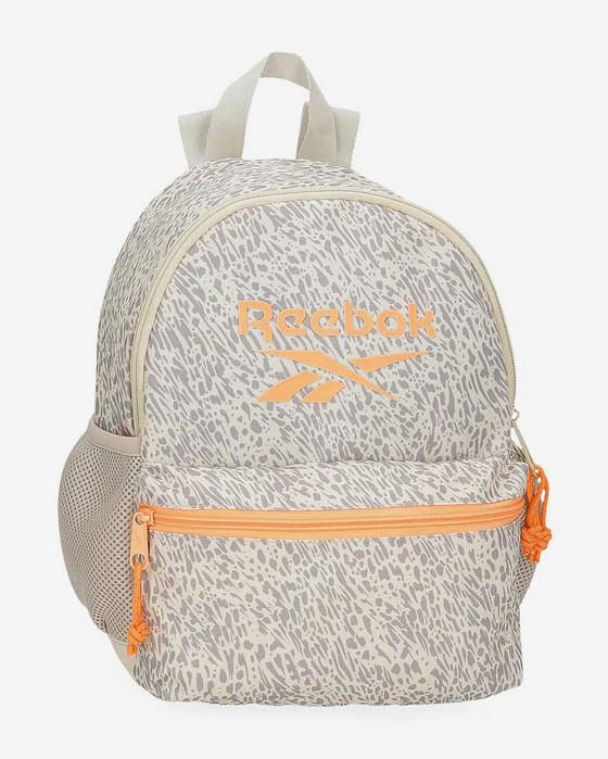 Mochila Reebok Leopard naranja beige