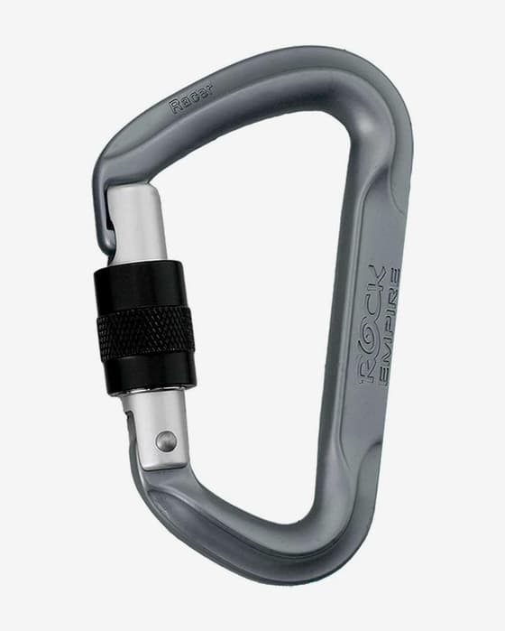Mosquetón Rock Empire Racer Screw-Lock gris oscuro