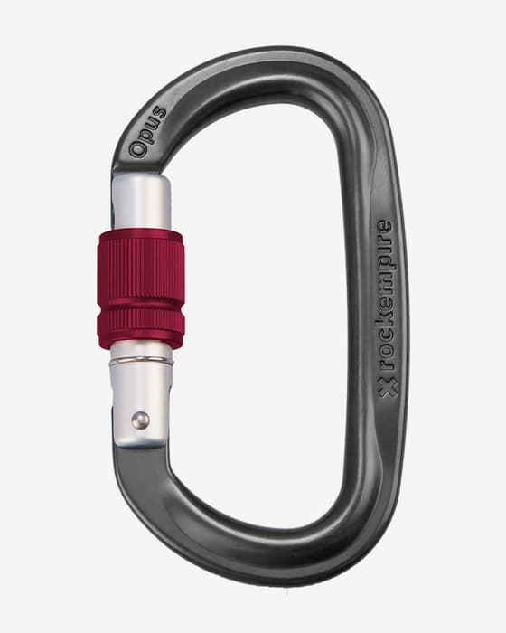 Mosquetón Rock Empire Opus Screw-Lock gris oscuro