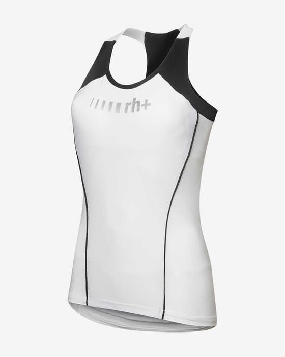 Maillot rh+ Logo bretelles blanc noir femme