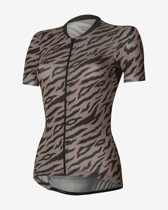 Maillot rh+ Super Light Evo manga corta negro leopardo mujer