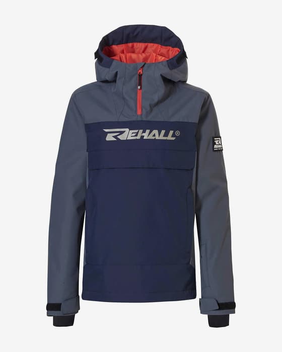 Chaqueta con capucha Rehall ARTRIX-R gris oscuro naranja niño
