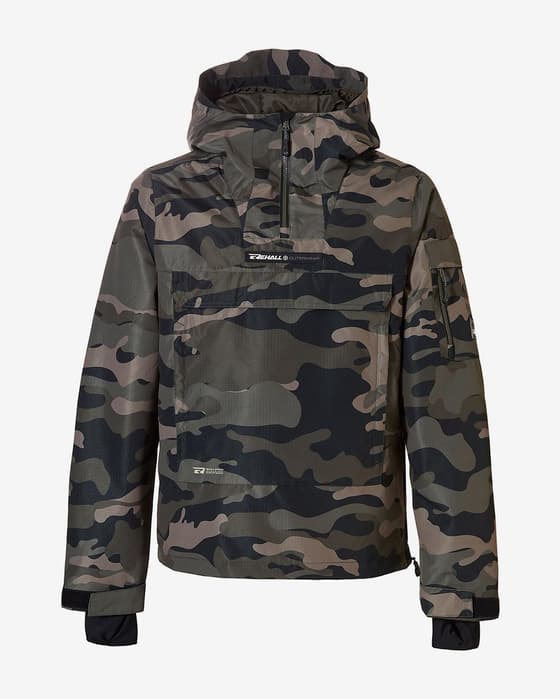 Chaqueta con capucha Rehall TABOR-R verde marrón negro camuflaje