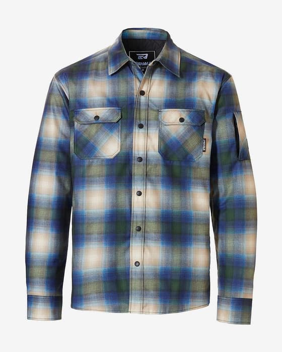 Camisa Rehall ZIGGY-R manga larga verde azul marrón