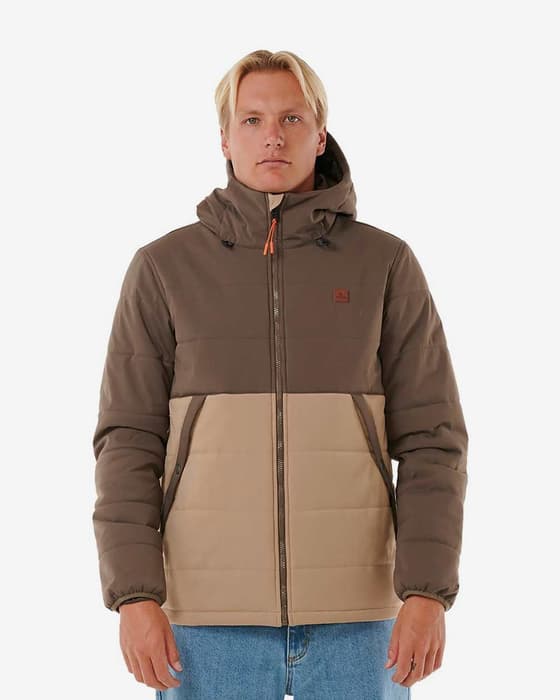 Chaqueta con capucha Rip Curl Anti Series Ridge marrón beige