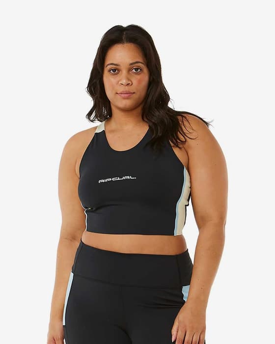 Sujetador Rip Curl Run Swim Surf Revival negro blanco