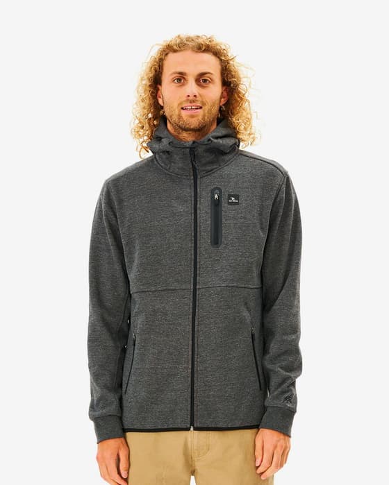 Rip Curl Anti Series DeParted Full Zip Sweatshirt Dark Grey