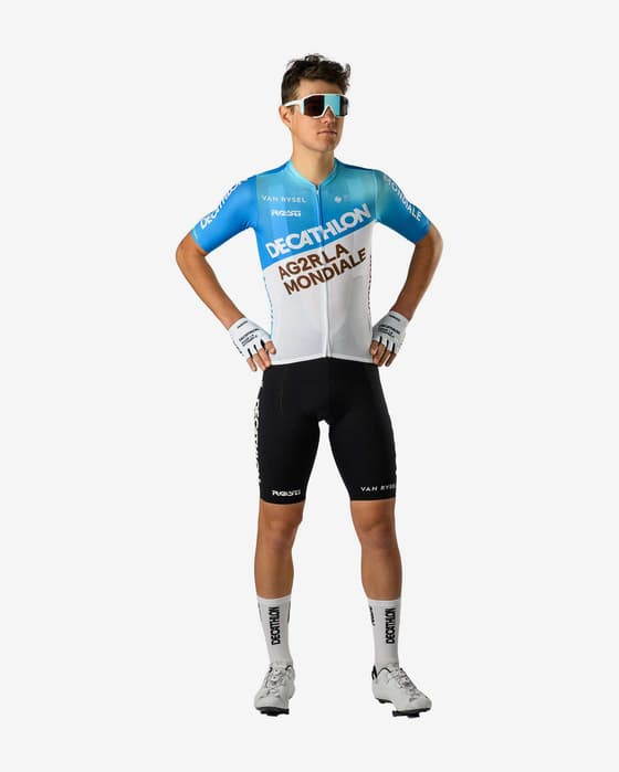 Maillot Decathlon-AG2R La Mondiale Officiel manche courte bleu blanc
