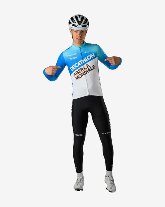 Maillot Decathlon-AG2R La Mondiale manche longue bleu blanc
