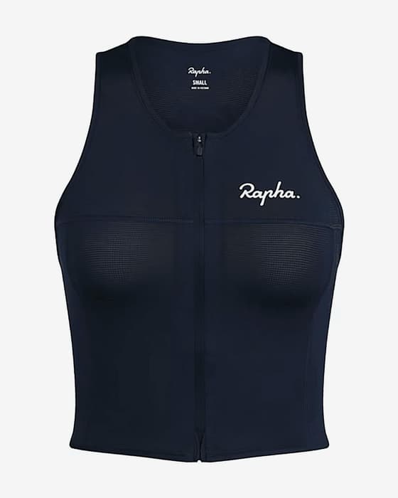 Top Rapha Cropped Zip azul oscuro mujer