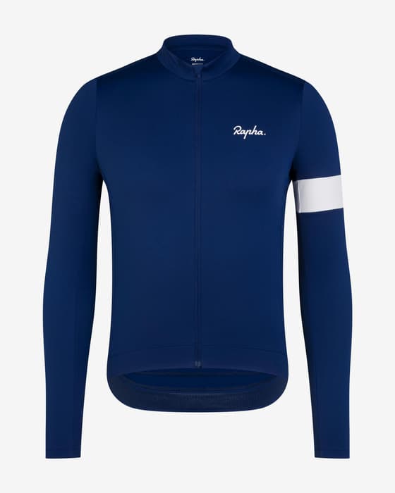 Maillot Rapha Core Thermal manches longues bleu marine blanc