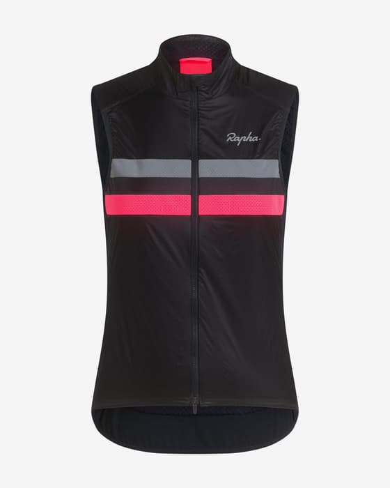 Chaleco Rapha Brevet Insulated negro rosa gris mujer
