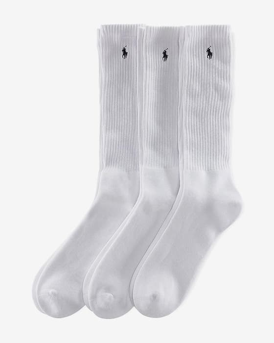 Calcetines Ralph Lauren Crew (3 pares) blanco