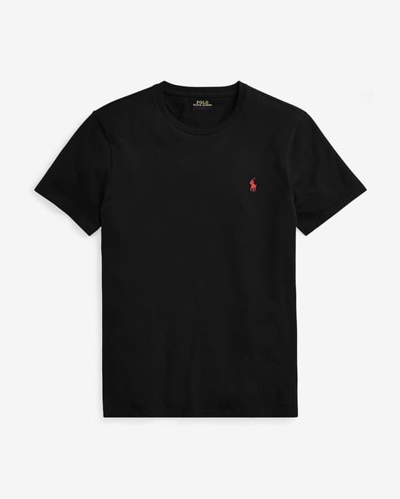 Camiseta Ralph Lauren Custom Slim Fit manga corta negro rojo