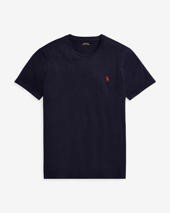 Camiseta Ralph Lauren Custom Slim Fit manga corta azul marino rojo