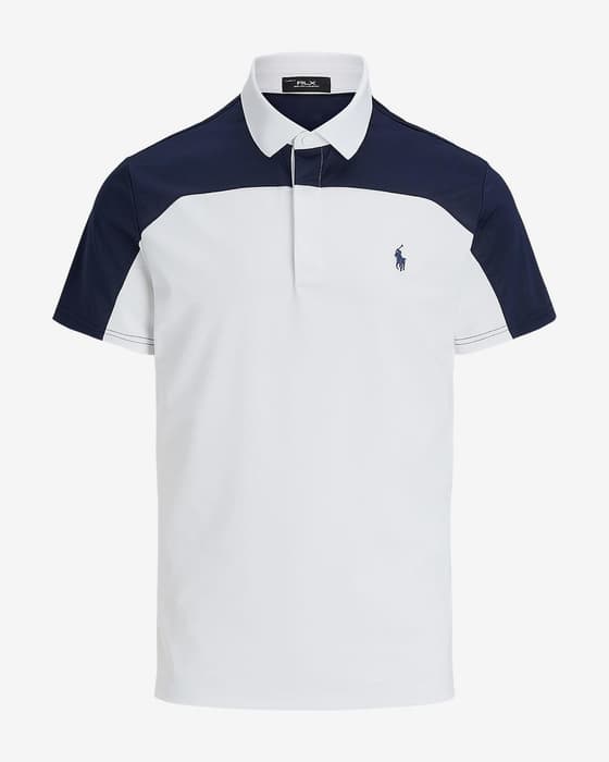 Ralph Lauren Tailored Fit Poloshirt weiß/marineblau