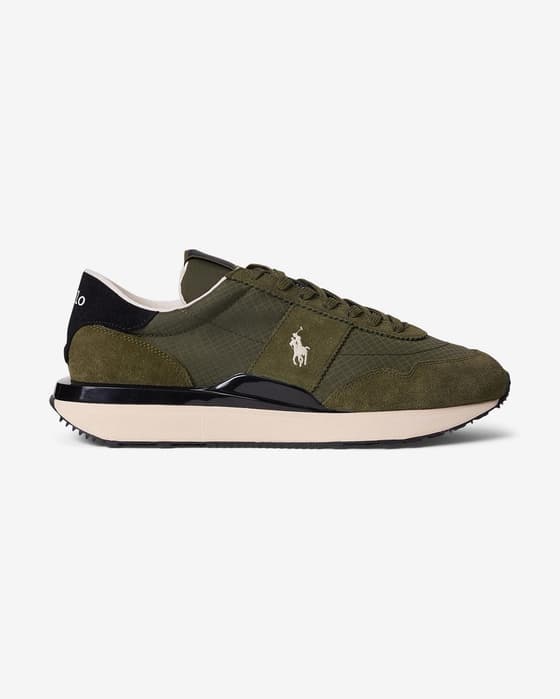 Zapatillas Ralph Lauren Train 89 Suede & Oxford verde oliva