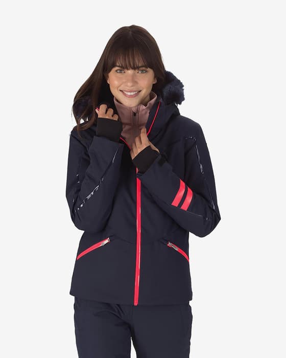 Chaqueta con capucha Rossignol Ski PrimaLoft azul marino mujer