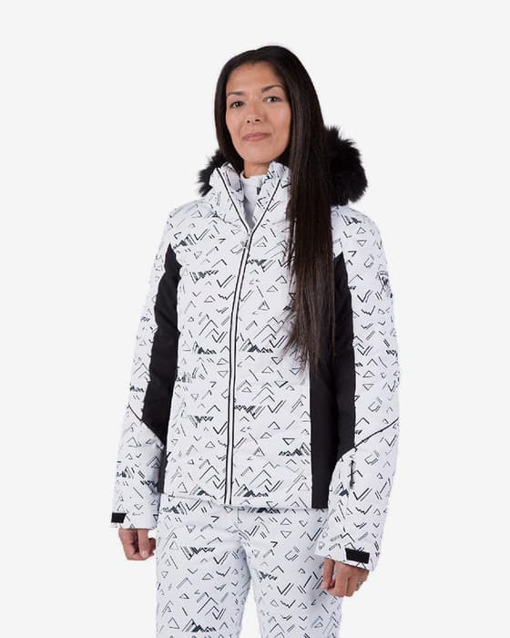 Veste à capuche Rossignol Staci Puffy blanc pur noir femme