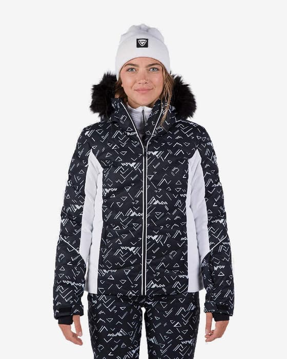 Veste à capuche Rossignol Staci Puffy noir pur blanc femme