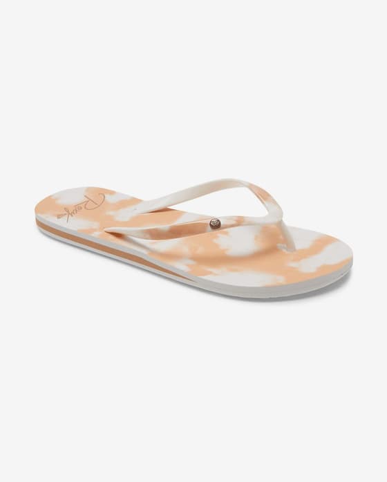 Chinelos Roxy Portofino laranja branco mulher