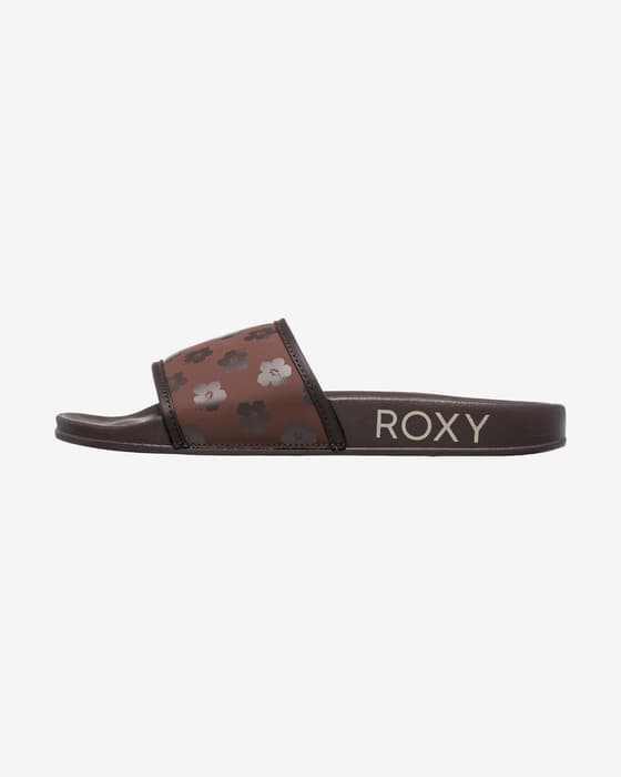 Tongs Roxy Slippy Print marron chocolat femme