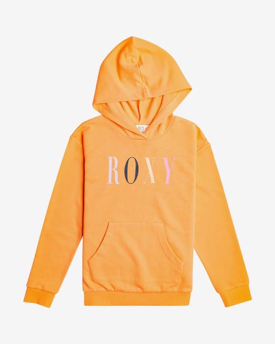 Sudadera con capucha Roxy Happiness Forever naranja blanco infantil