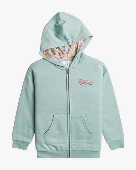 Sudadera con capucha Roxy Same Old Full Zip azul claro niña