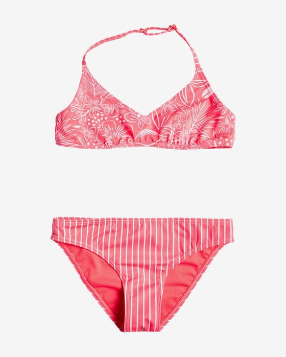 Bikini Roxy For Life rosa blanco infantil