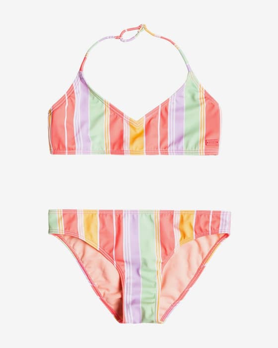 Bikini Roxy Ocean Treasure rosa blanco infantil 