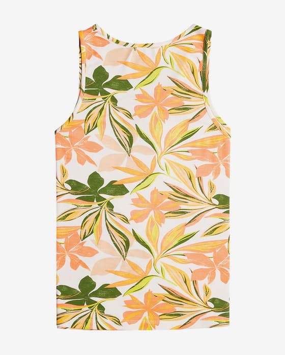 Camiseta Roxy Better Ever sin mangas blanco naranja verde mujer