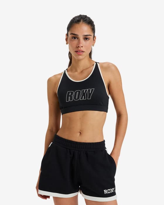 Sujetador deportivo Roxy Everyday Flow negro blanco