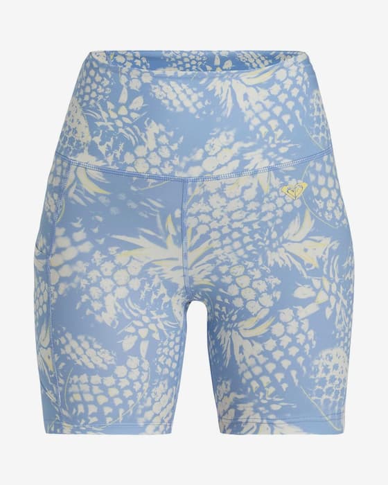 Malla corta Roxy Heart Biker azul claro blanco mujer