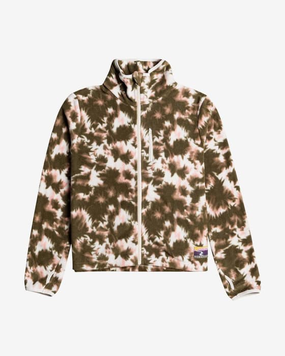 Forro polar Roxy Easy Like An Hike verde oscuro blanco rosa mujer