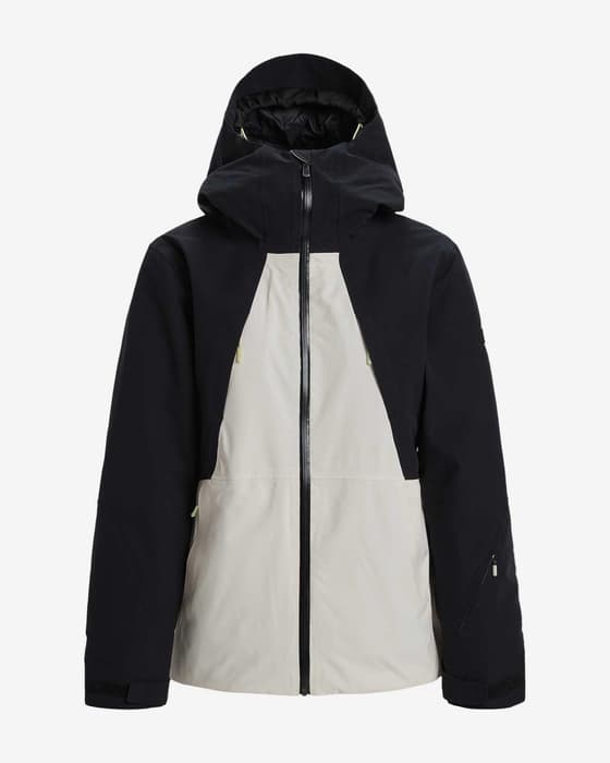 Chaqueta con capucha Roxy Wild Twist negro mate blanco mujer
