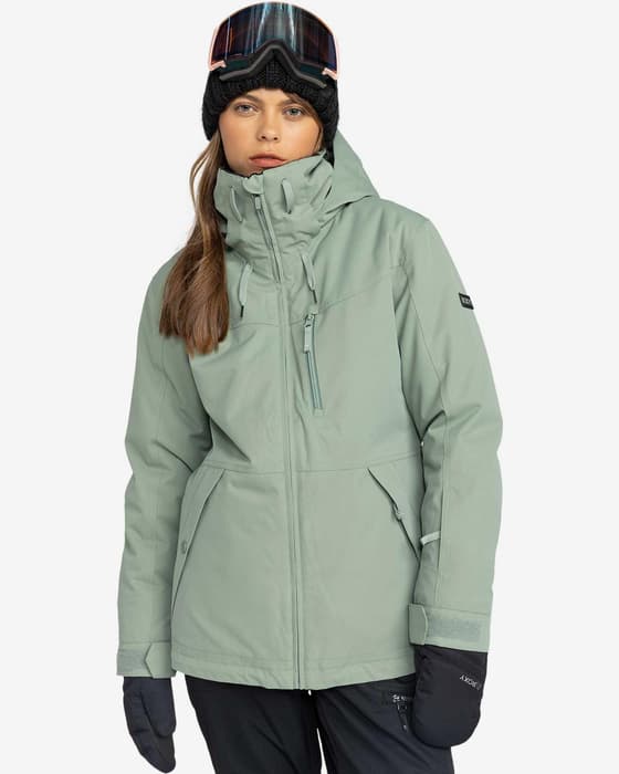 Chaqueta con capucha Roxy Presence verde claro mujer
