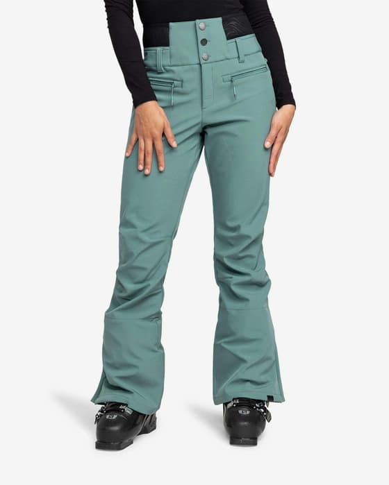Pantalón largo Roxy Rising High verde oscuro negro mujer 