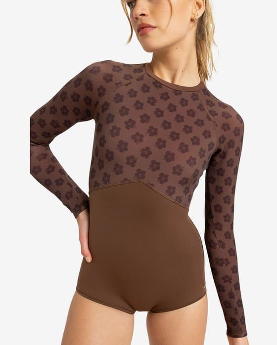 Combinaison de bain Roxy Pro Wave marron pour femme