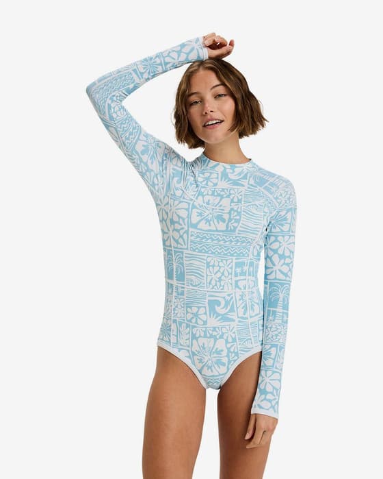 Maillot de bain Roxy Flowers Wave bleu clair femme