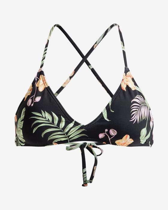 Roxy PT Beach Classics Athletic Tri Bikini Top black green orange Women