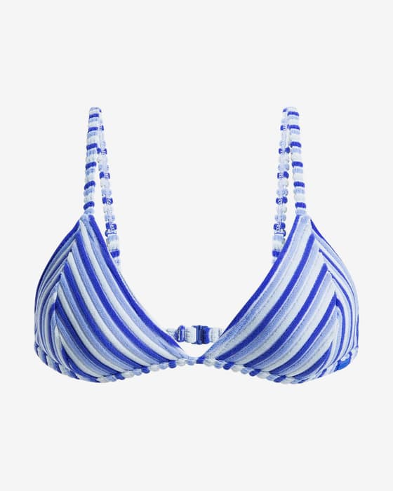 Roxy Party Wave 2 Fixed Tri Bikini Top Dark Light Blue Women