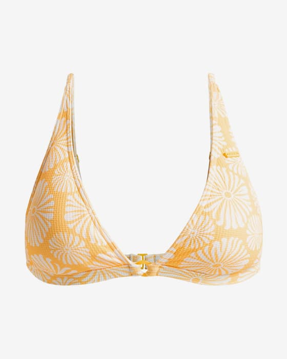 Roxy Tropical Tile Elongated Tri Bikini Top Pumpkin Orange Women