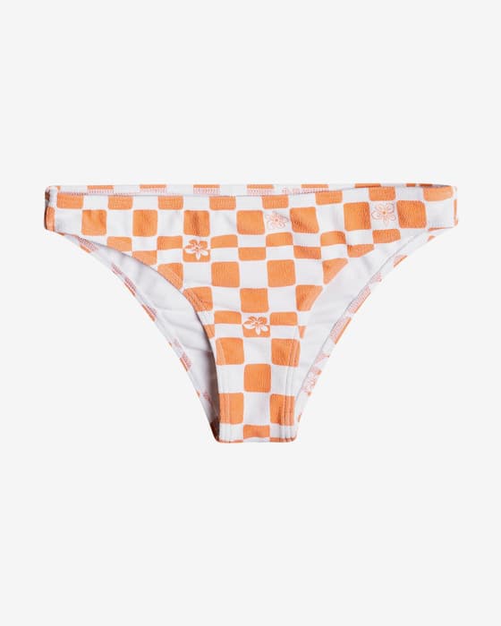 Braga bikini Roxy Check It 2 naranja blanco mujer