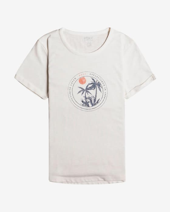 Camiseta Roxy Ocean After manga corta blanco azul mujer