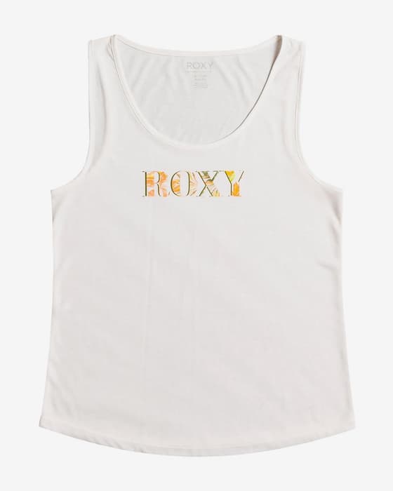 Camiseta Roxy Losing My Mind sin mangas blanco amarillo mujer