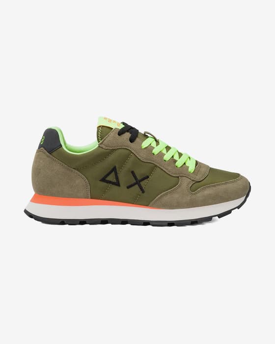 Zapatillas SUN68 Tom Fluo verde oliva fluorescente naranja