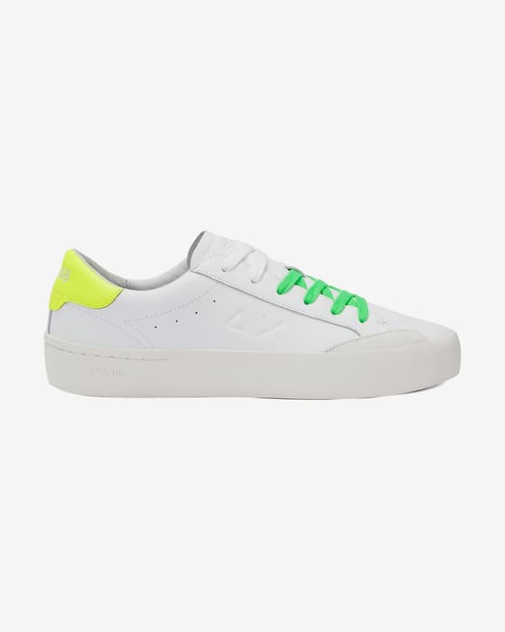 Zapatillas SUN68 Street Leather blanco verde amarillo
