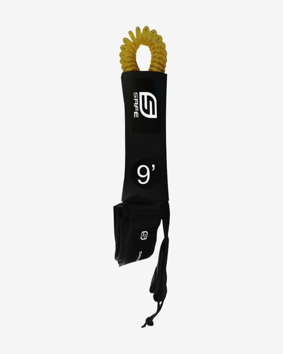 Invento Safe Leash Coil 9' negro blanco amarillo
