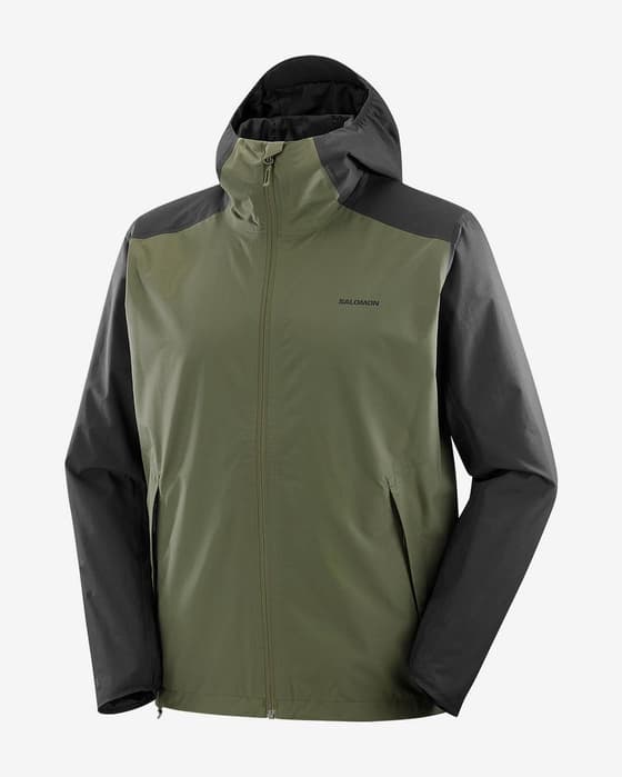 Casaco com capucho Salomon Outscape 2L verde escuro